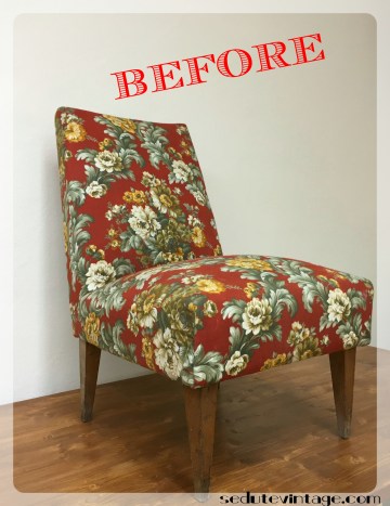 slipper chair yellow flowers before