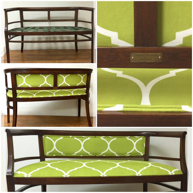 Divanetto a pozzetto verde lime - Lime green small settee