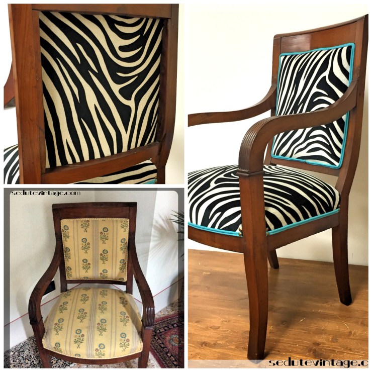 Poltroncina zebrata & turchese